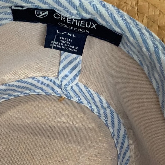 🌺sold CREMIEUX Solid Straw Fedora - Picture 2 of 5